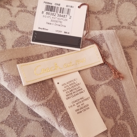 Brand New with Tags Authentic Coach Muffler - Picture 4 of 6